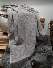 Load image into Gallery viewer, Brushed Wool Throw Herringbone
